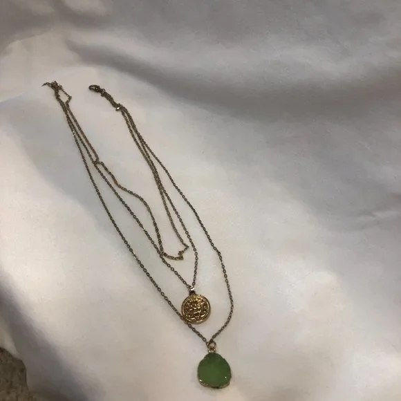 Altar'd State 3 Strand Gold Plated Pendant Necklace Jewelry Women Teen - Picture 2 of 9